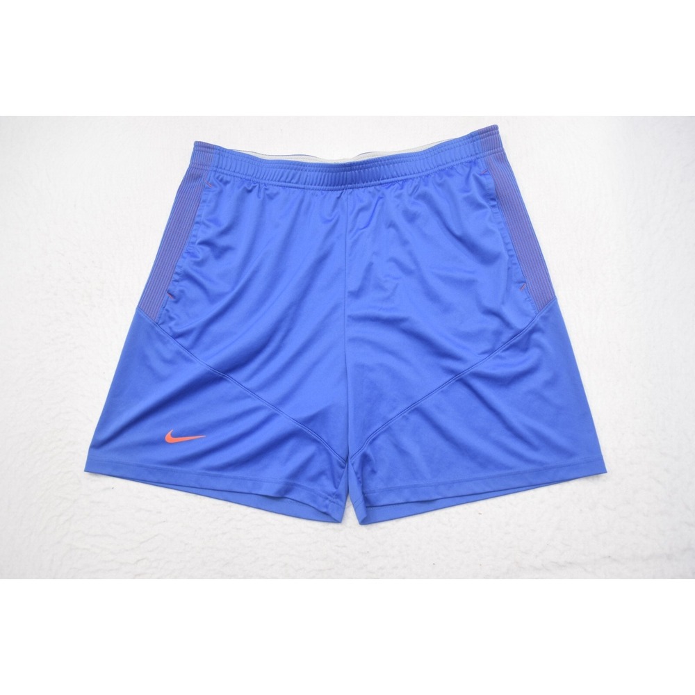 Nike Gym Shorts Blue Dri Fit Performance W/ Pockets Mens Size XL x 8"